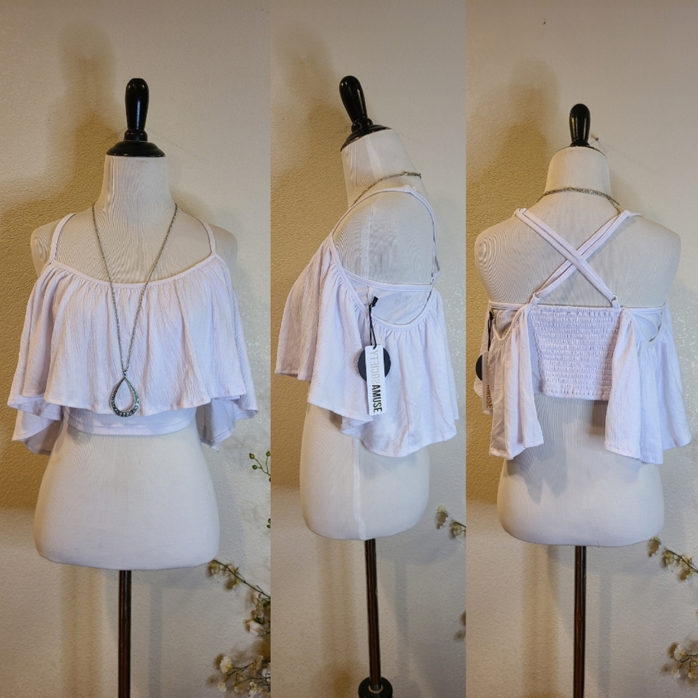 Yteicosamuse White Crop Top Size Large